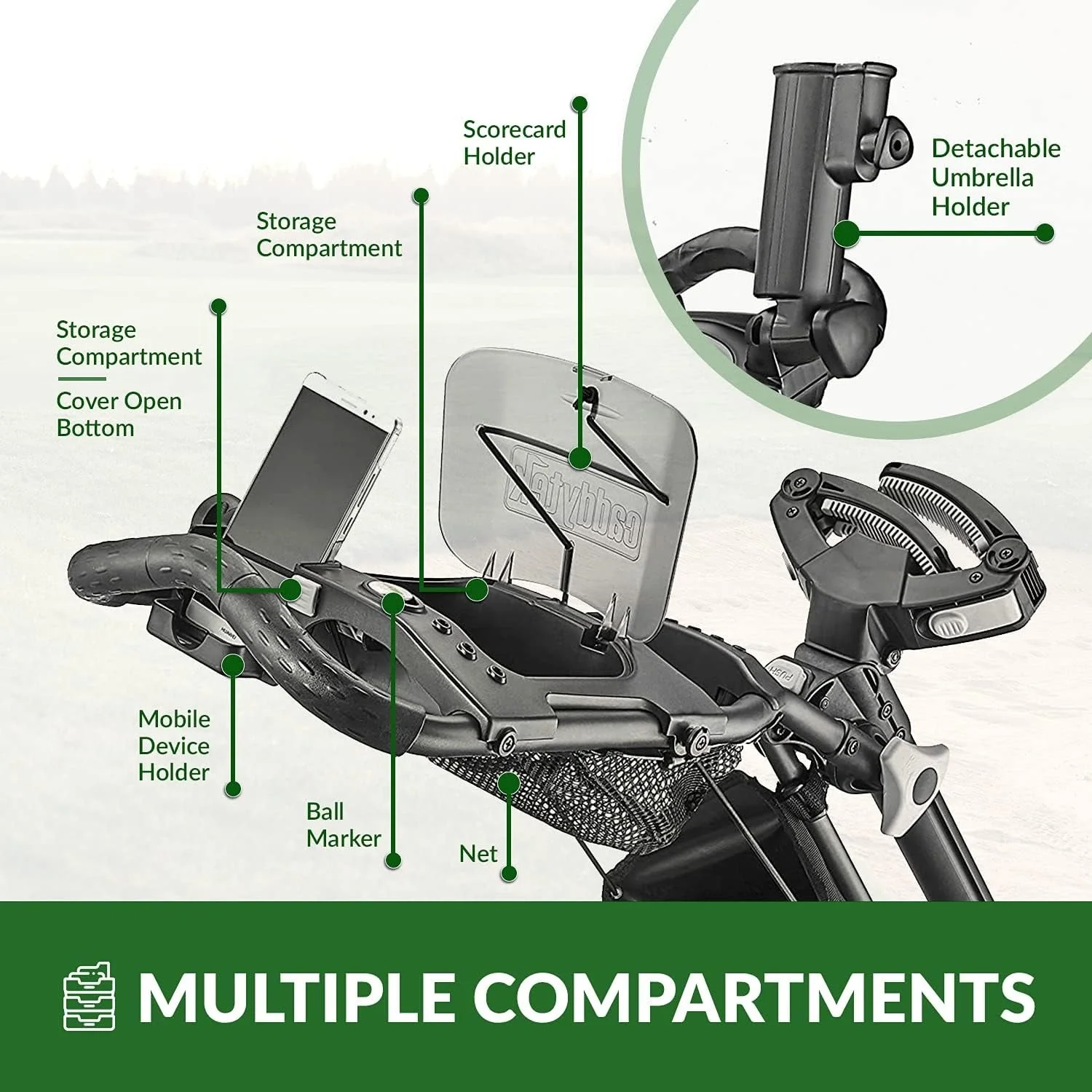 d5db9391358901dbb8bc8727d131b10f6e19ea295c72f35a31c51db7fb88a35c 3Wheel Golf Push Cart - Golf Trolley Foldable Collapsible Lightweight Pushcart with Foot Brake - Easy to Open Close(Blue)