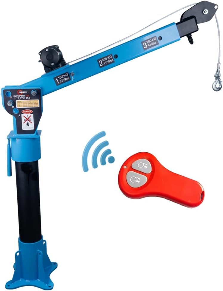 d7e0e471d297a1f0b8fdf25dd1e885ba6543eefef0d88ce95417357c4b89add9 Pismire Winch Versatile 0.5T Folding Truck-Mounted Bed Crane Hoist Lift Pickup with Electric Winch 3500 lb 12V, Painted Steel 1100 lb Pickup 360¡ã Swivel Base(2200lb with 5000 winch)