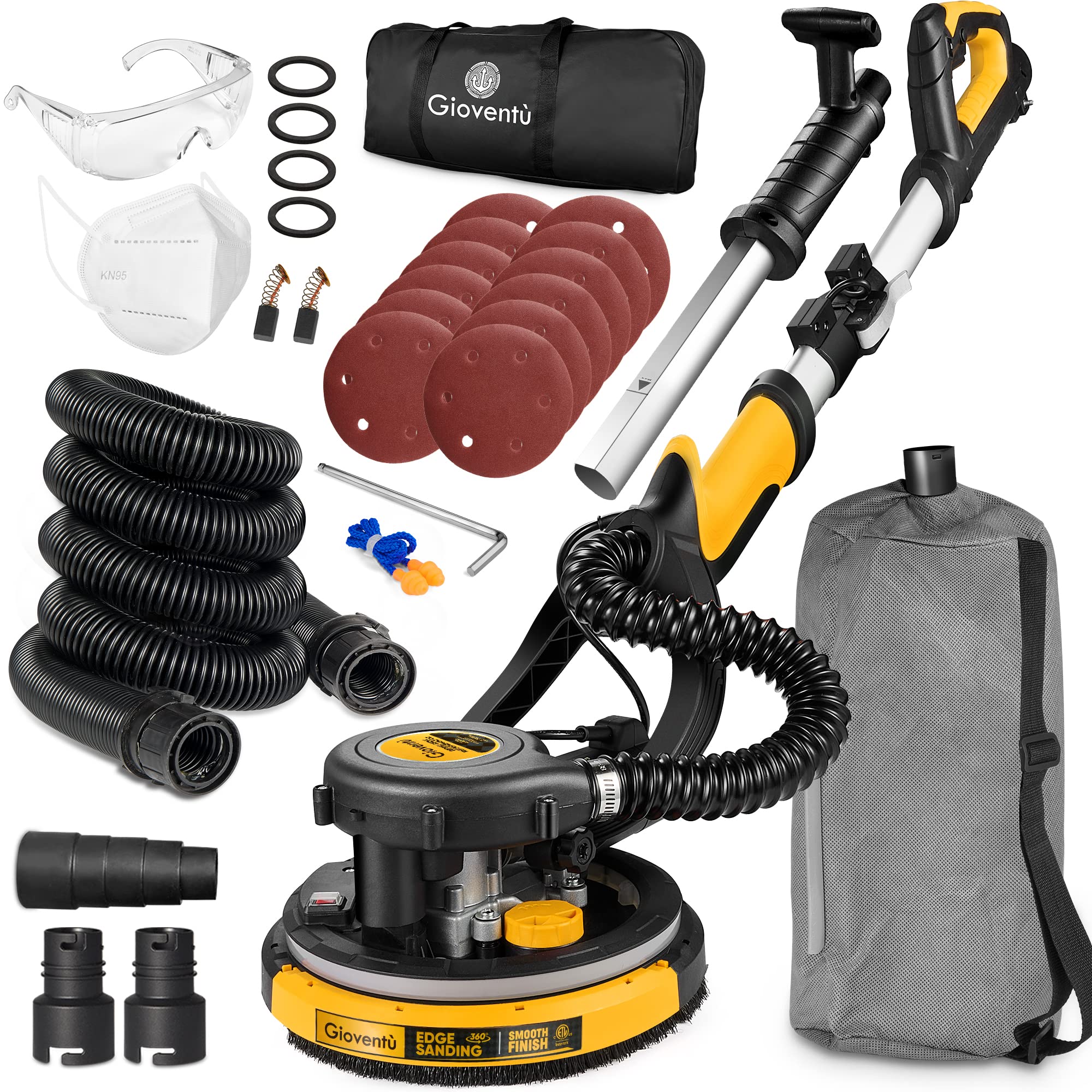 d87070ce85f8758c25d3c548e2e7e109dca3438dff1366c4b412222e59311cb8 Giovent?? Electric Drywall Sander with Vacuum for Popcorn Ceiling(Default Title)