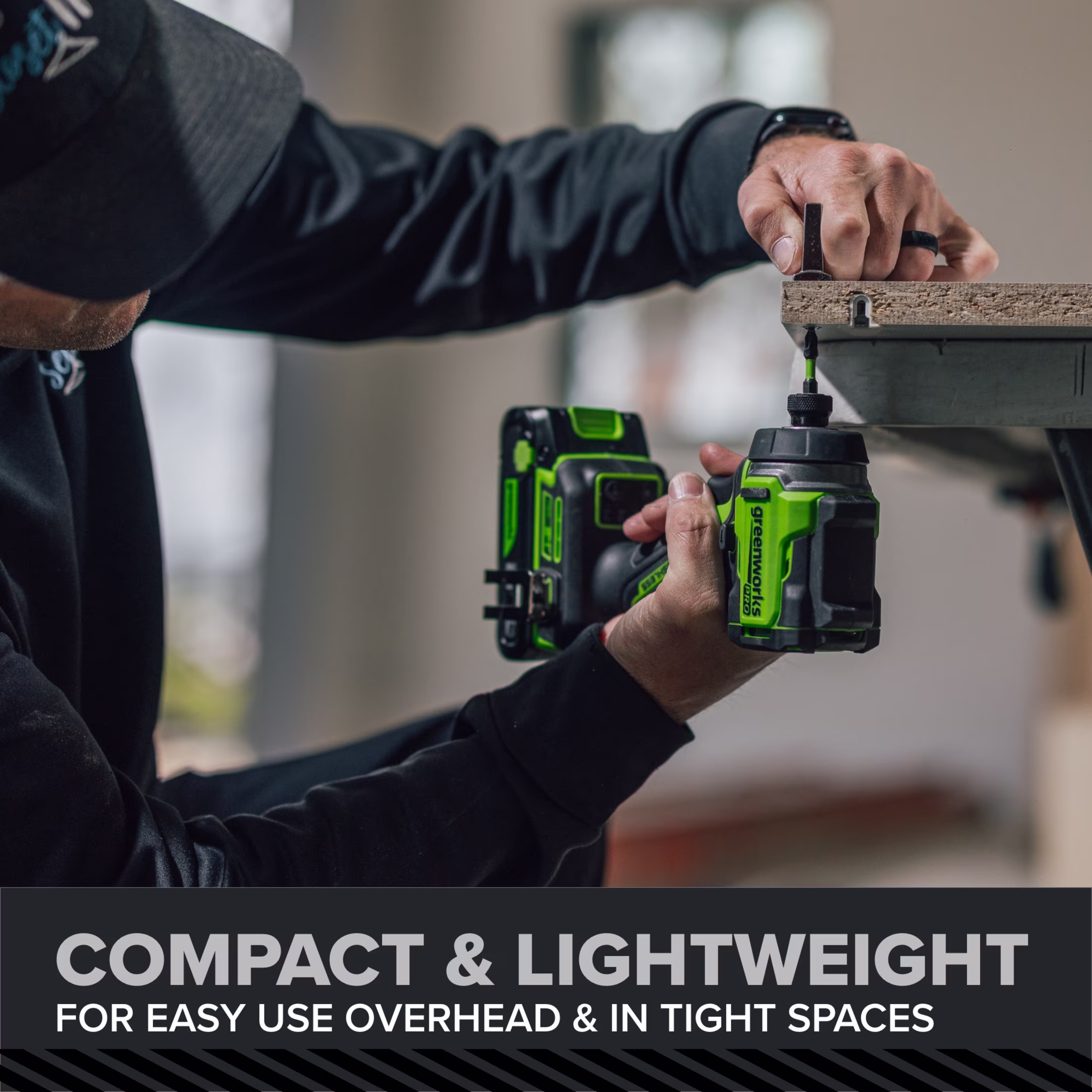 d91b7ca89449f5ad0c327dfa2d83e67e25cd2fc9fea9d91bf46b9cd7222fc8c3 Greenworks Pro PowerAll 24V Brushless 2200 In-lb Impact Driver, 2Ah USB-C Battery, 65W Charger and Cable, ID5250A2