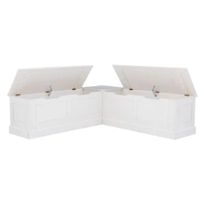Josie L-shaped Backless Breakfast Nook Bench(Natural/white)