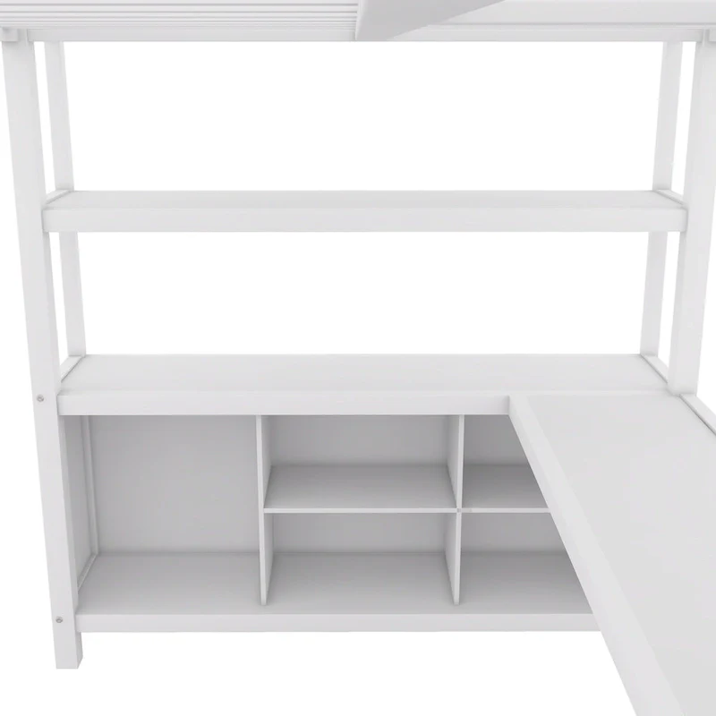 dade7a8d3096dab9878239f2ed369b56c3ad47dc082c985c821694ead526d711 Off-White Metal Loft Bed with Desk and Wardrobe - Full Size(Off White)