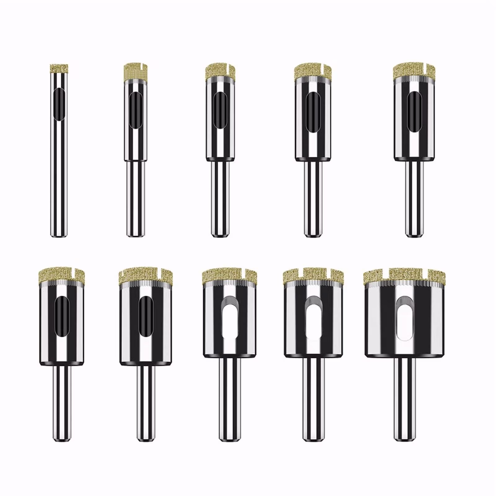 db22500bd27402facd5343102ab341b87bef36c9542b918e98da56eab6f215a6 10Pcs Diamond Hole Saw Drill Bit Set 6-30Mm Maker Cutter Glass Ceramic Tile