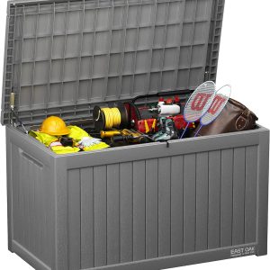 230 Gallon Deck Box, Outdoor Storage Box with Padlock(230 Gallon)