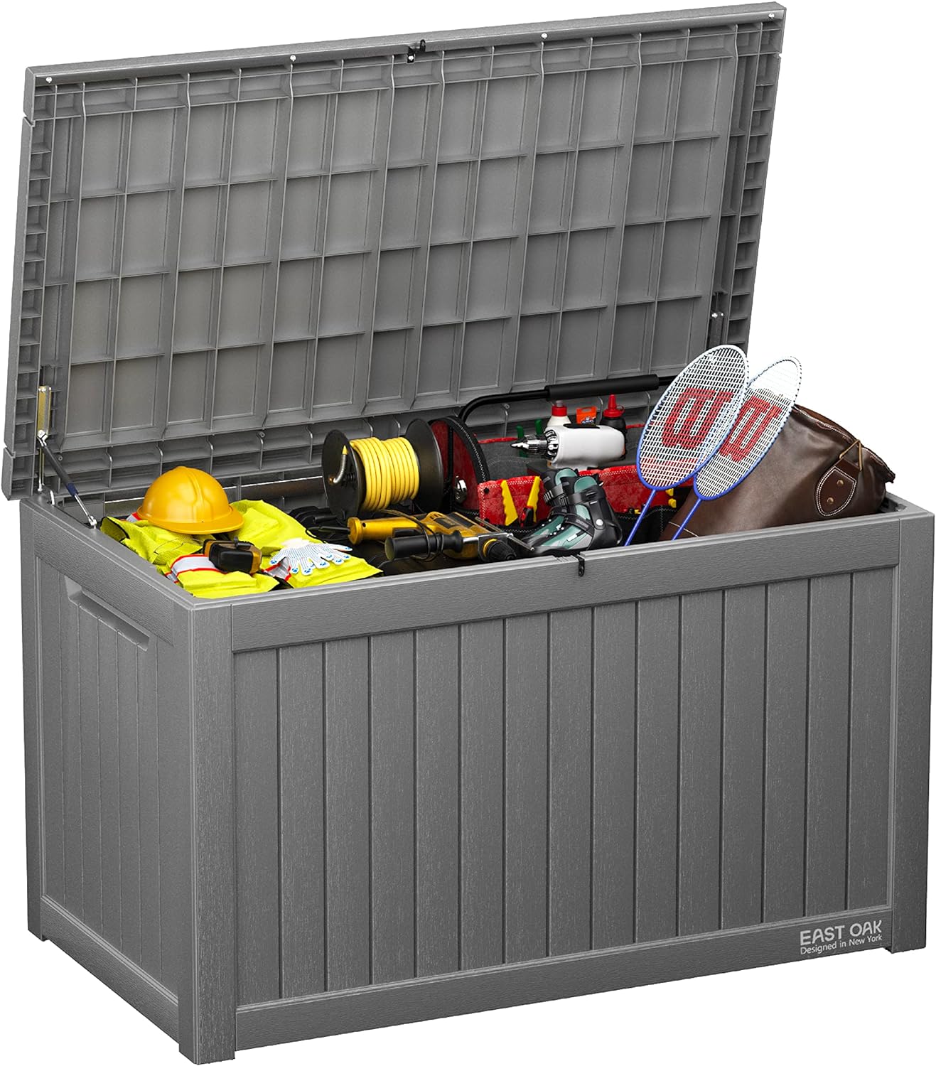 dbed44ed36c6305efa9aa2d1a15e5f7220a66936d082cf4f18b87958e80543f0 230 Gallon Deck Box, Outdoor Storage Box with Padlock(230 Gallon)