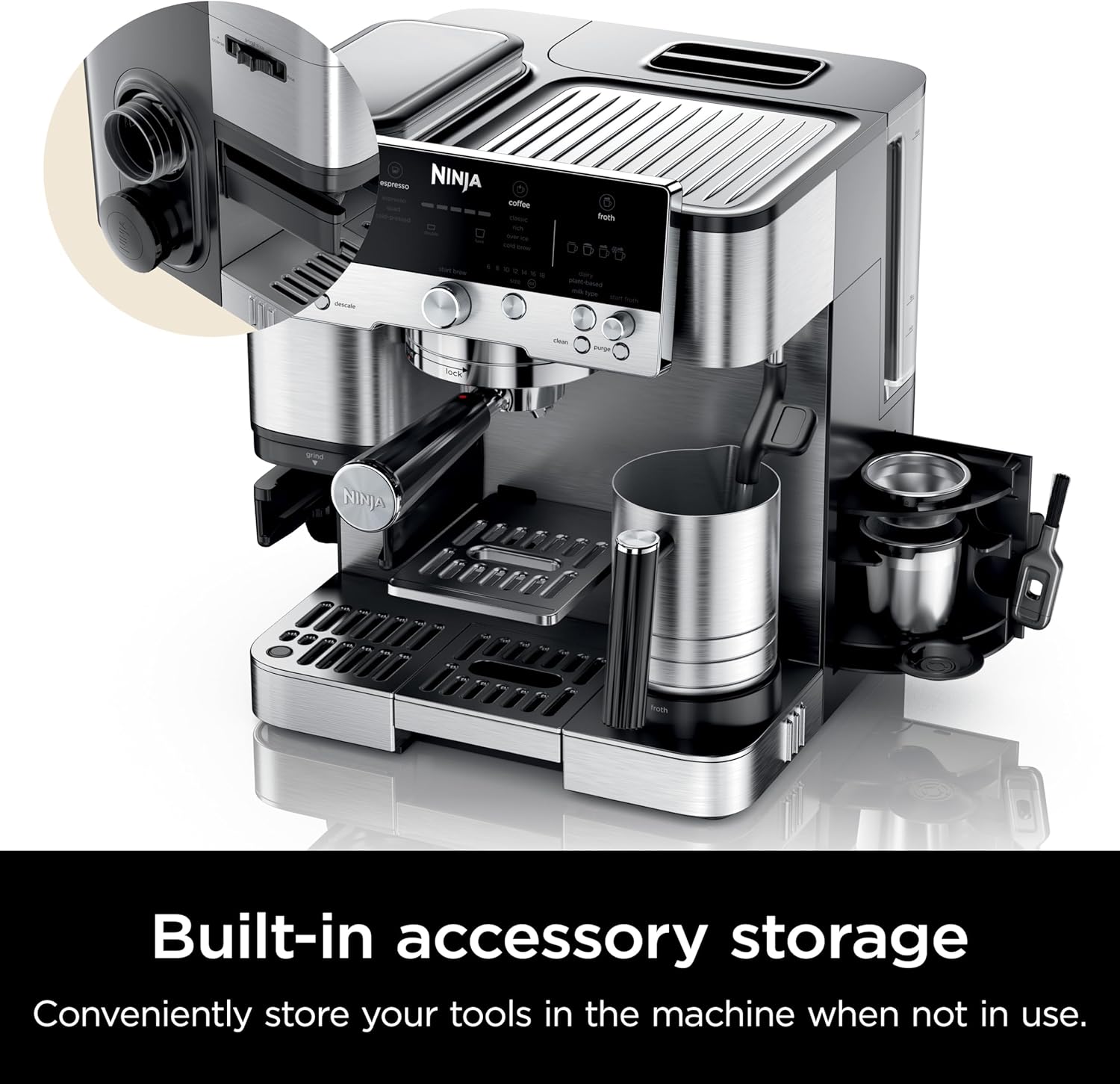 dc3d774f215a66093c3d22b3f7f56b2b7b2615c0cb67841febee65ffdae60456 NINJA Espresso Machine Drip Coffee Maker ¨C Luxe Caf¨¦ ES601(Stainless Steel)