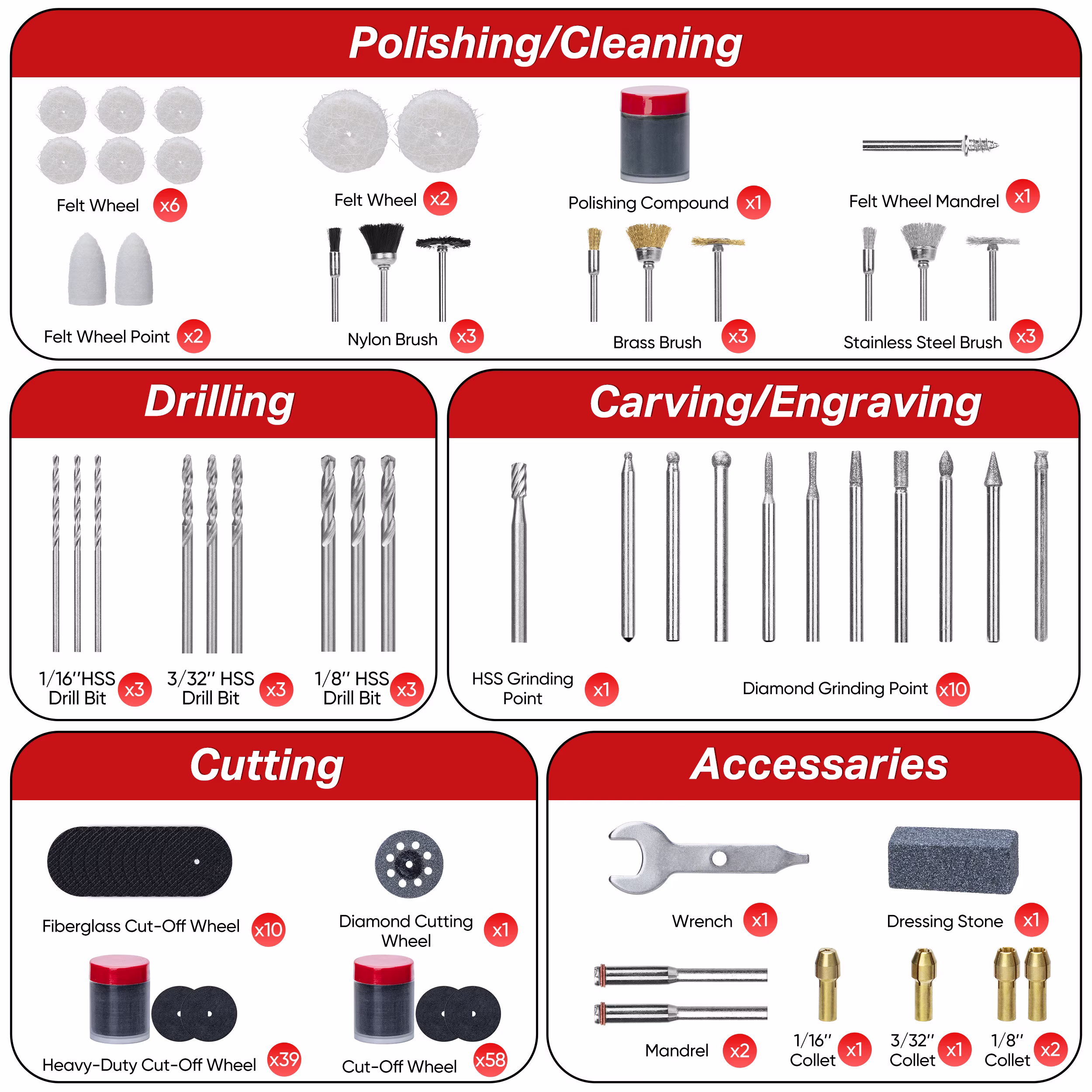 dd7e7eda9d3c6275787c8ba2cd8ad04ddece671a2eb0e150a23e6bbbf03fd014 SHALL 508 Pcs Rotary Tool Accessories Kit, Rotary Tool Attachments with Carrying Case, Universal Rotary Tool Bits for Sanding, Cutting, Grinding, Drilling, Carving, Engraving, Polishing, Cleaning