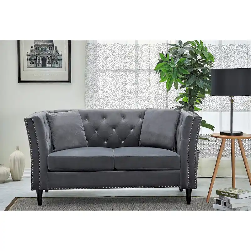 dd8379fe6d99a96c97a49a36a6cd72330ef2551b0aff9d659c85c29652accbcd Gracewood Hollow Sukikim Velvet Loveseat(Burgundy)