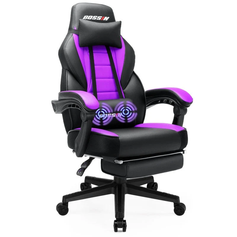 de7c3d6611799ddc2dd1fe666b0ff1aa8c26ee68e17812faa746818b50f61cbe BOSSIN Racing Style Gaming Chair,300 lbs Big and Tall gamer chair High Back Computer Chair(Purple)