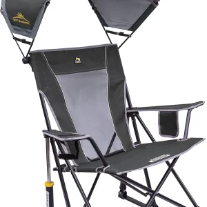 GCI Outdoor Sunshade Rocker Outdoor Rocking Chair with Canopy(Comfort Pro Rocker/Grey)