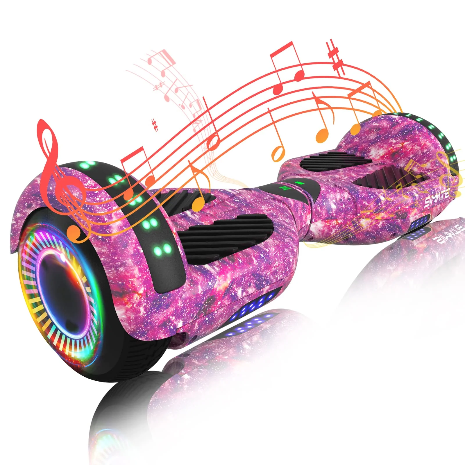 df3f2e10afa5e3b42c5ea7a6872f71fc7ff353b230200039da30a81a5b19c989 SIMATE 6.5" Hoverboard with Bluetooth LED Lights(Default/ONESIZE)