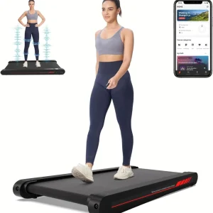 Walking Vibration Pad with APP, 3 in 1 Under Desk Treadmill, 2.5HP Low Noise Walking Treadmill Pad with Remote Control,Portable Treadmills for Home Office(Red black)