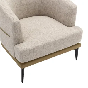 Modern Two-tone Barrel Fabric Chair(Mustard Green)