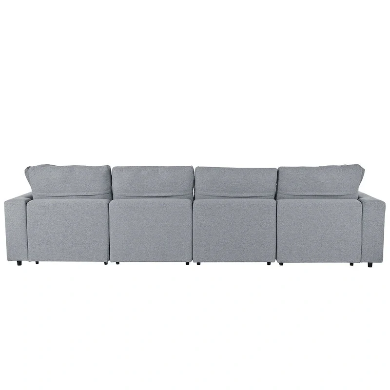 e12da1ef65be8c61640a2e5a26e98e7014b6e1768f2d752a4a3146eb815b3861 Modern U-Shape Sectional Sofa, 2 Large Chaise with Removable Ottomans(Grey)
