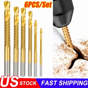 6Pcs Twist Drill Bit Set Power Tool Accessories Screw Holes For Wood Metal Us