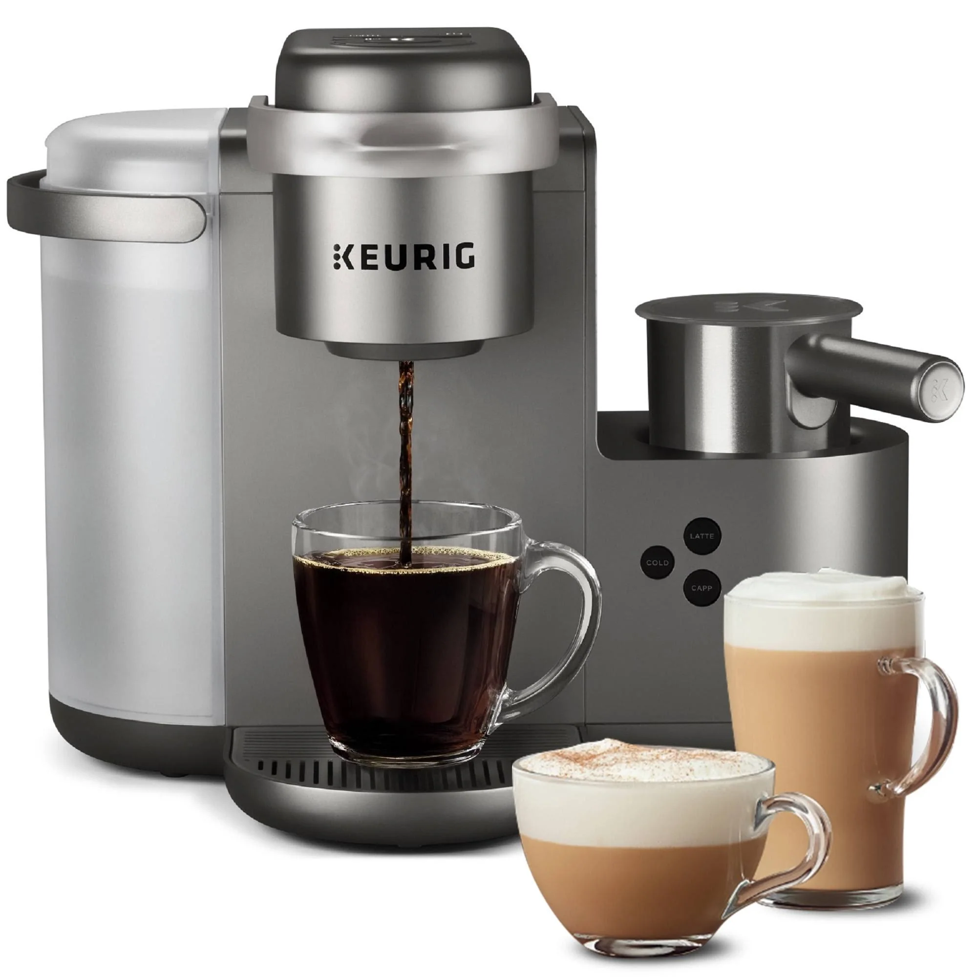 e14d9d85170930291a91a89f65c7e61cec346d014c6dcaa8ea4f900449927315 Keurig K-Cafe Single Serve Coffee Maker, Silver/Grey(Silver)