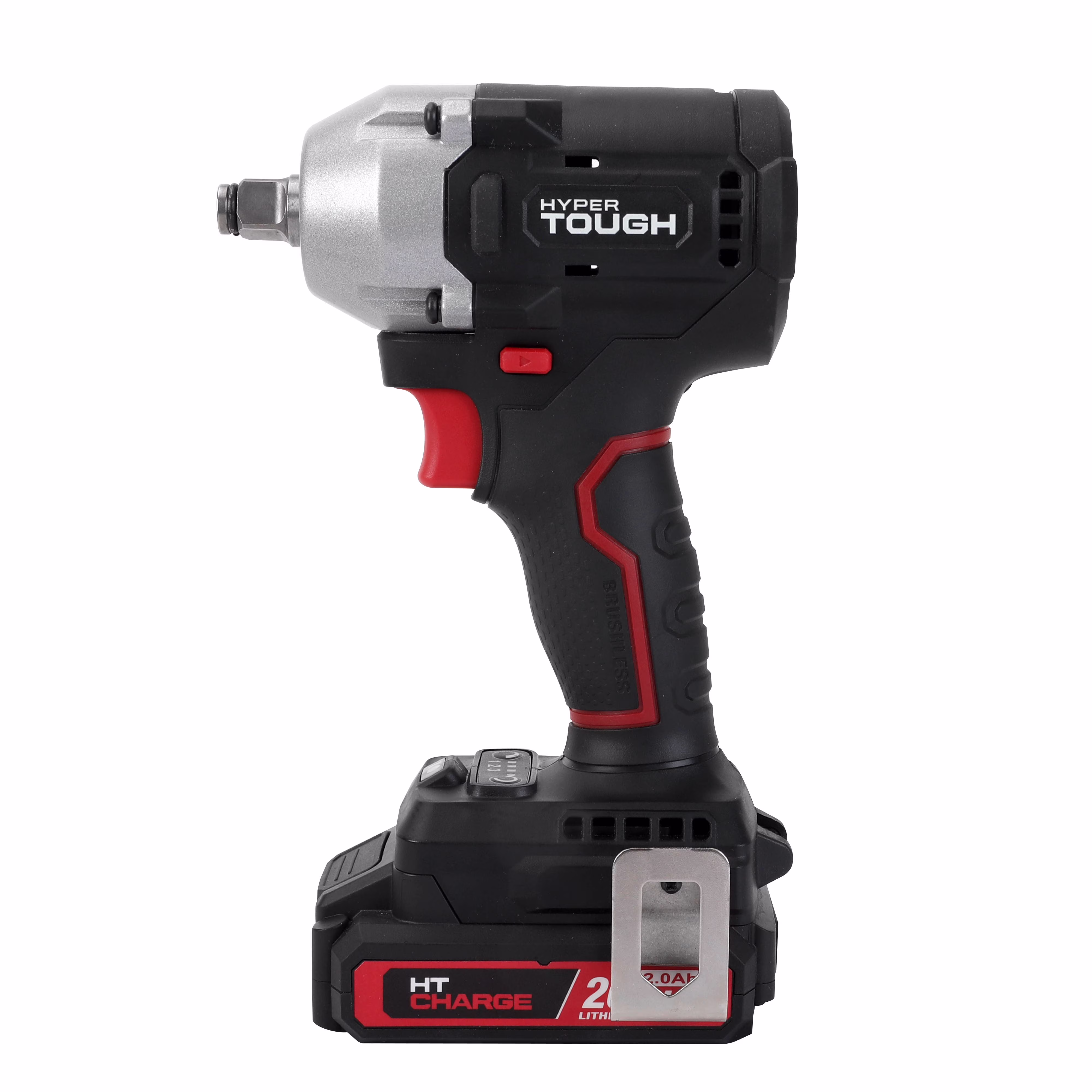 Open Box Hyper Tough 20V Brushless 1/2-inch Impact Wrench, Battery & Charging Cable