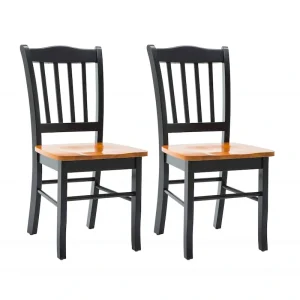 Shaker Side Dining Chairs (Set of 2)(Black/oak)