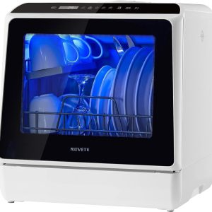 Portable Countertop Dishwashers, Compact Dishwashers with 5 L Built-in Water Tank  Inlet Hose, 5 Washing Programs, Baby Care, Air-Dry Function and LED Light for Small Apartments(Dishwasher+ Washer)