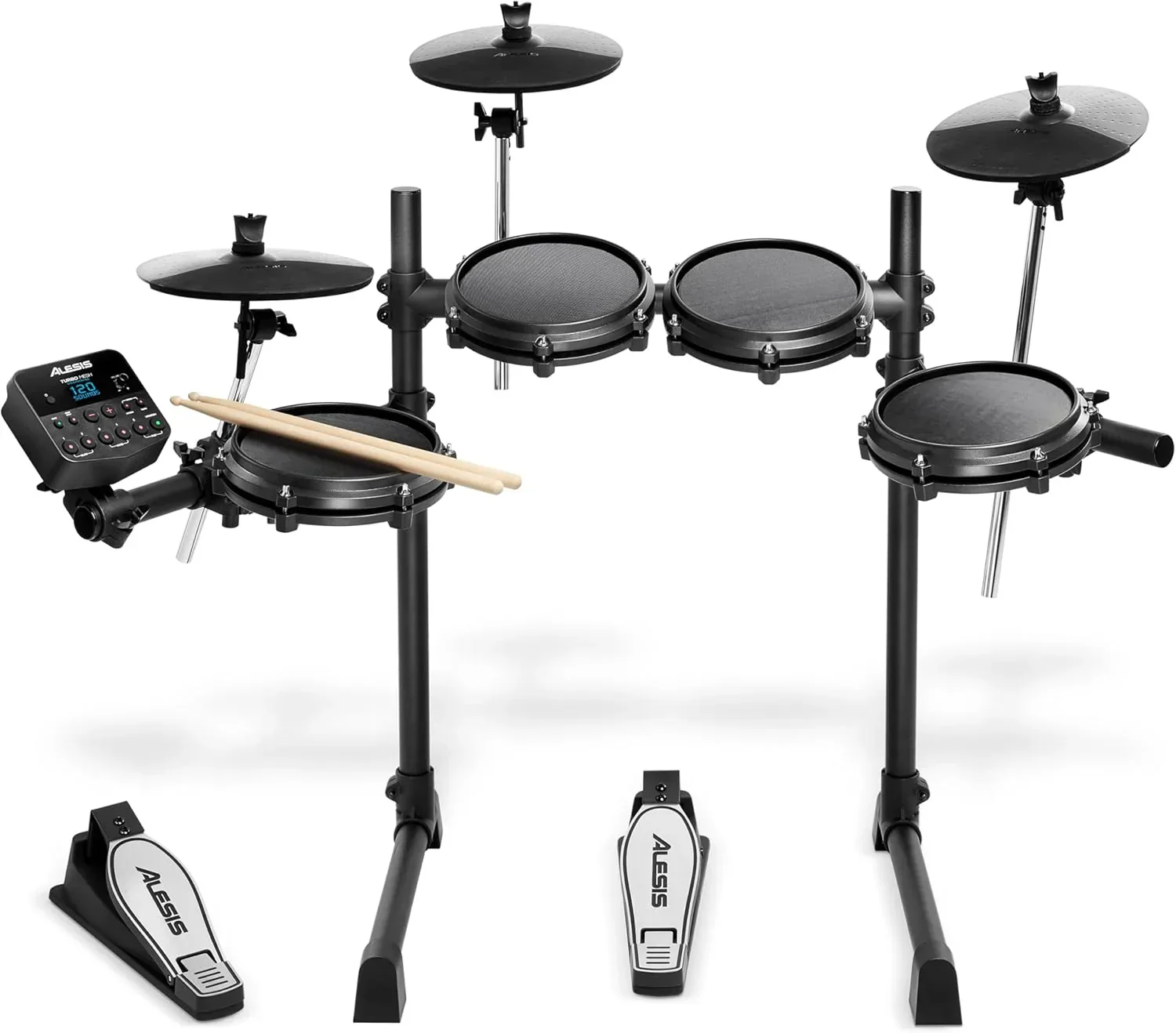 e2969568567de016061448e18c824e778e202bba00393f9476c2ec409d6524a2 Alesis Turbo Mesh Kit - Electric Drum Set with Over 100 Sounds Mesh Drum Pad(Drums Only)