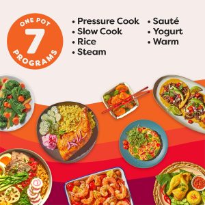 Instant Pot Duo 7 in 1 Electric Pressure Cooker Slow Cooker Rice Cooker Steamer SautÃ© Pan(6QT)