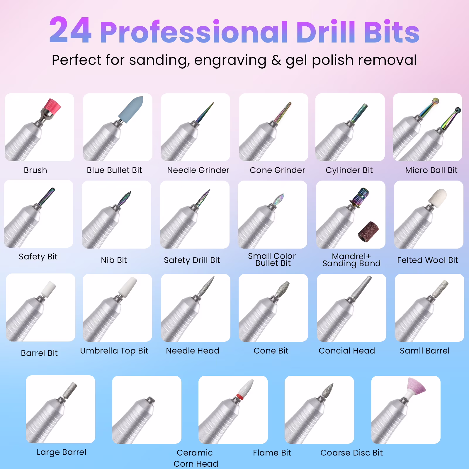 e40fed8608afe8c08ede54e5874e242f433c3b6ddf91407d798df322c14b6de4 FETERVIC Professional Nail Drill Kit 45000 RPM, Rechargeable Electric Nail File , Cordless E-File Machine with LCD Display & 24 Drill Bits for Acrylic, Gel Nails & Cuticle Care