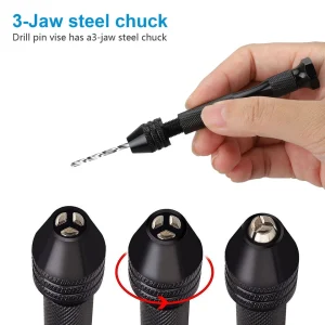 PURELY- 31Pcs Mini Micro Hand Drill Bits Set Small Manual Keyless Chuck Pin Vise Rotary