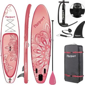 Premium Stand Up Paddle Board Yoga Board with Durable SUP Accessories Carry Bag | Wide Stance Surf Control Non-Slip Deck Leash Paddle and Pump for Youth Adult(Blue/ONESIZE)