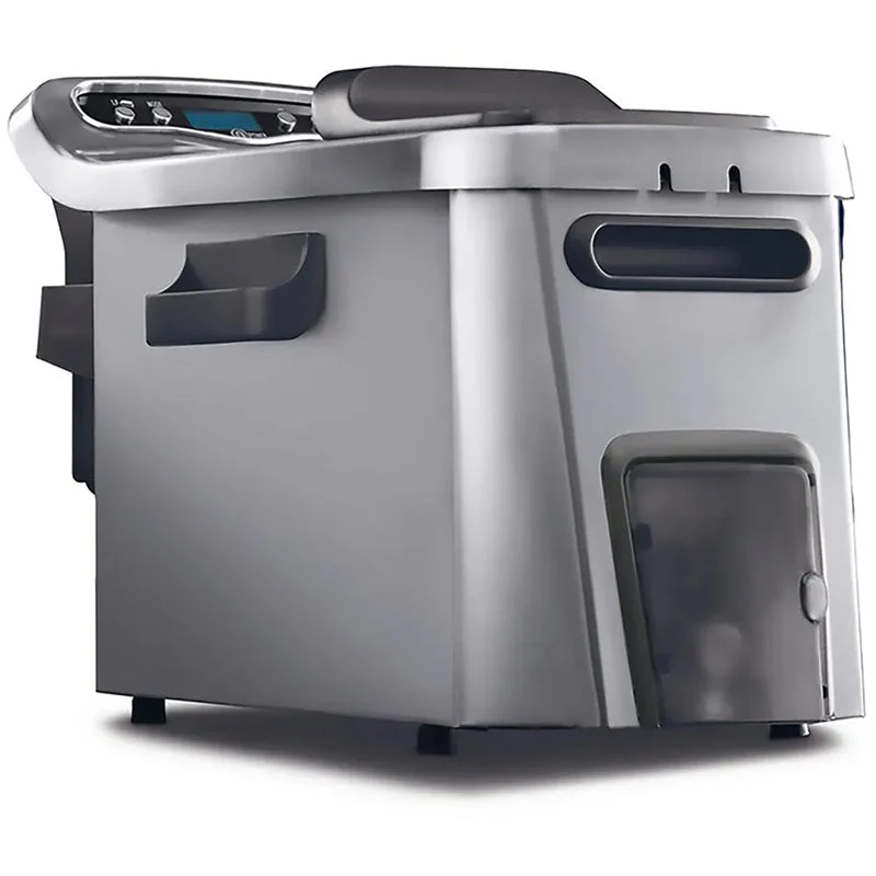 e50f2de7ea0e262936e7fc2995b59e20e043a43e56342fd70527289e96b65d86 Livenza Dual Zone Digital 45L Stainless Steel Deep Fryer with Easy Clean Drain System