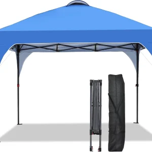 GDY 12x12 Pop Up Canopy Tent with 4 Sidewalls, Easy Set up with One Push Lift Gazebo(Blue/8x8)