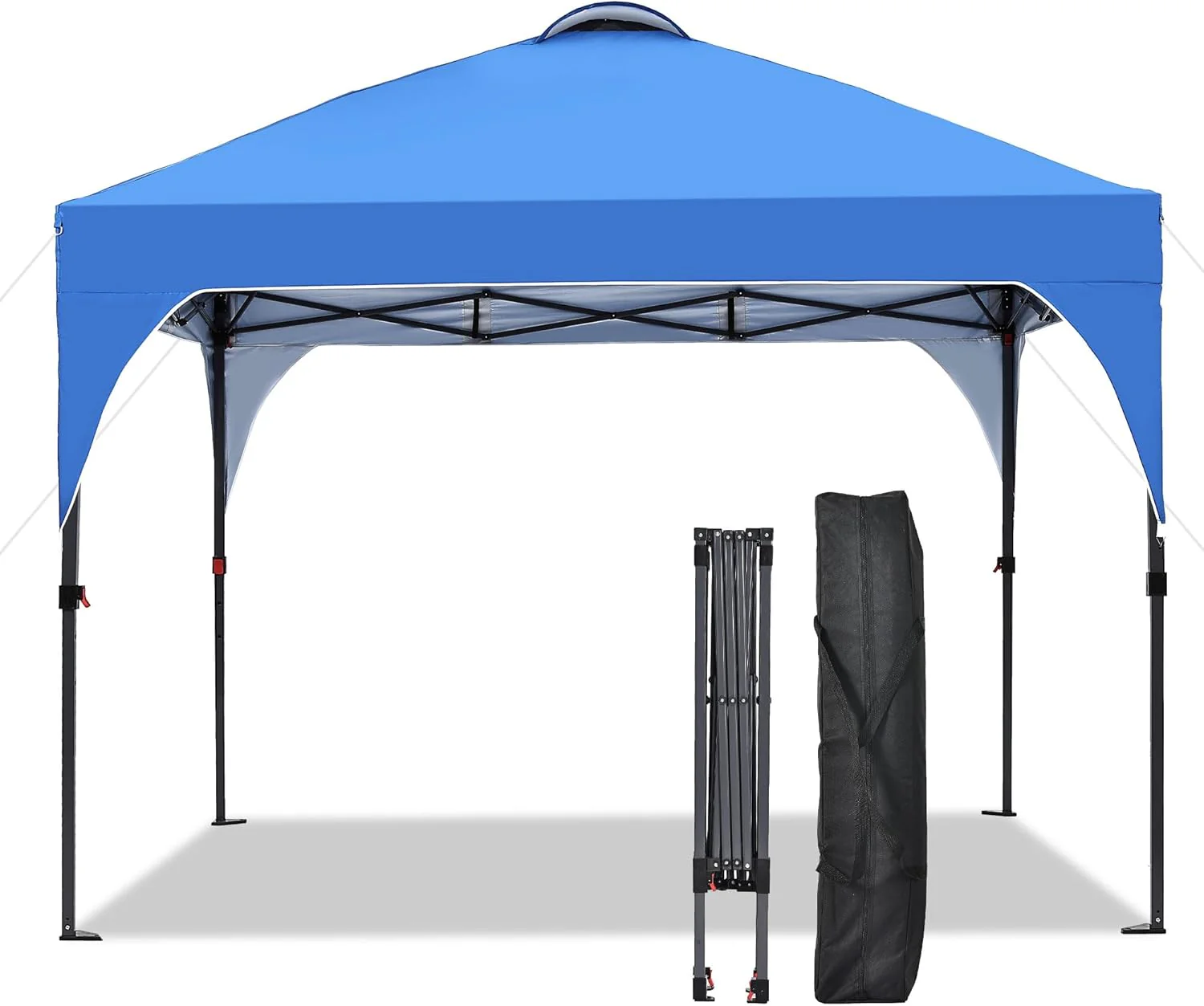 e516a8f28cfb41e71c80de7fc534bc729d210498eaa30b71b3a60b33eeeaee9b GDY 12x12 Pop Up Canopy Tent with 4 Sidewalls, Easy Set up with One Push Lift Gazebo(Blue/8x8)