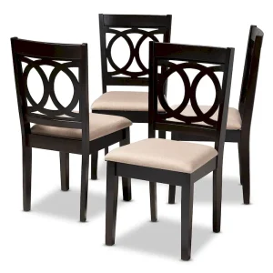 Modern and Contemporary Dining Chair 4-Piece Set(Sand Brown)
