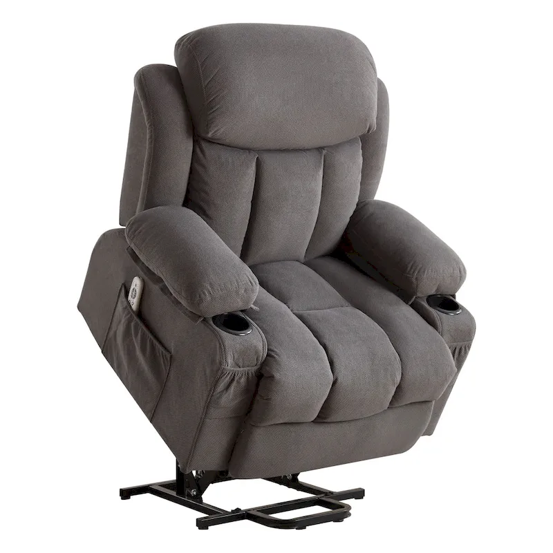e5c5ae1b6bd3aab6e557a121888d8e4d4bfd2690bb0eeb5e068d647d232da446 Grey Power Lift Recliner with Heated Massage, USB Charging, Remote Control, and Convenient Side Pockets for Seniors(Brown)