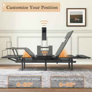 Adjustable Bed Frame -Wireless Remote -Memory Function -Adjustable Bed Base -Head and Foot Lift Incline -Zero Gravity -Quiet Motorfor Lying Down, Reading, Watching TV,Fatigue,Backache[Twin](Black/Twin)