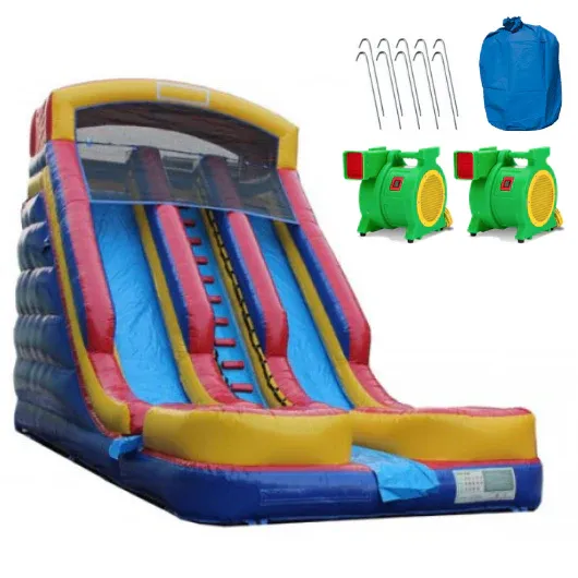 e6513b3cfa37a0e1595da4dcb341c5c1732dfd2fd1cc6d56e0bac8981ff08e08 20ft High Dual Lane Inflatable Water Slide with Pool wetdry