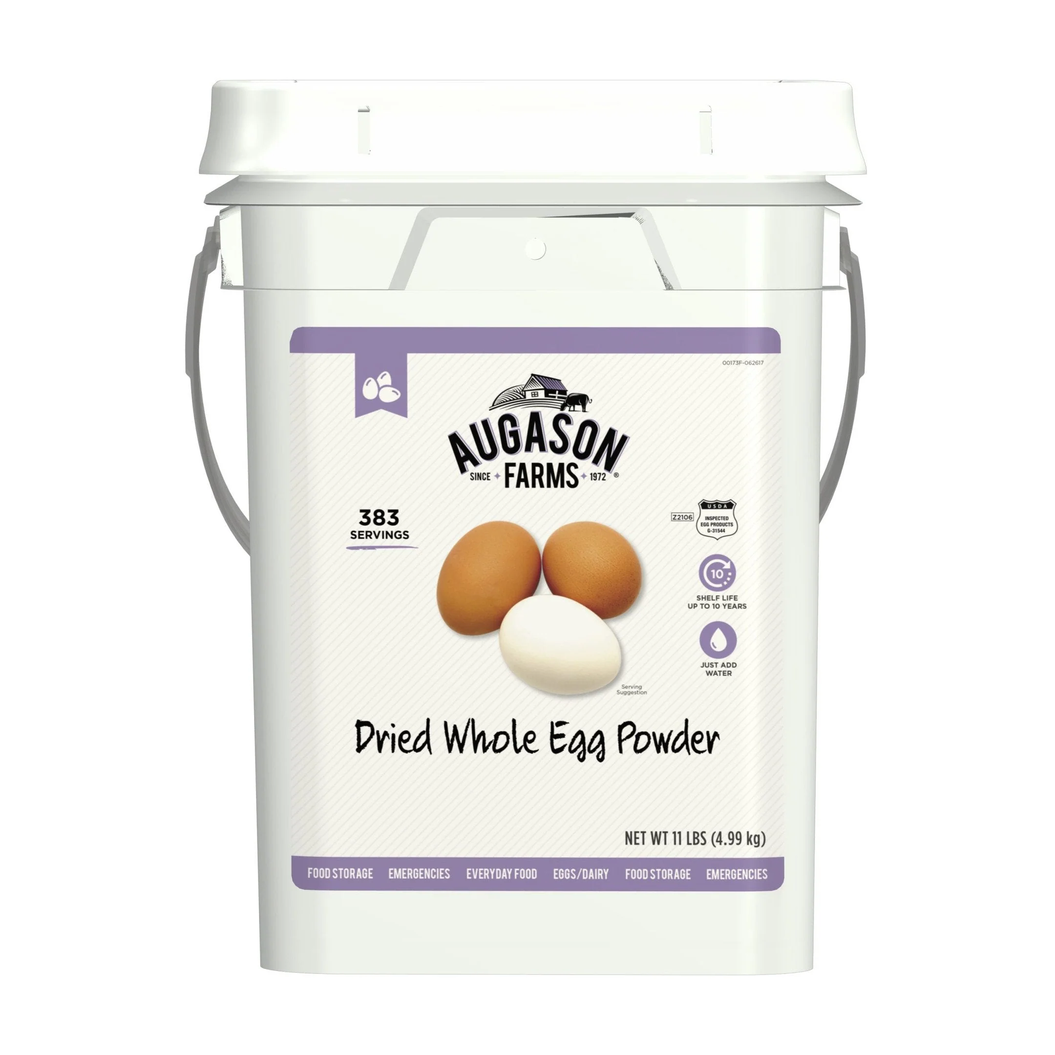 e679b6285375817ba437195a77a7d3635d56f3666e34432ffb556ecb0e9a403b 2025 2025 Augason Farms Dried Whole Egg Powder Emergency Food Supply 11 Pound 4-Gallon Pail 383 Servings