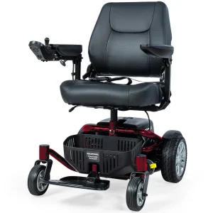 EQUIPMED Heavy Duty Electric Wheelchair, Up to 20km Range, Ultra-Comfortable, Great Turning Circle, Safe Stable Non-Slip Anti-Roll Back Power Chair, Red