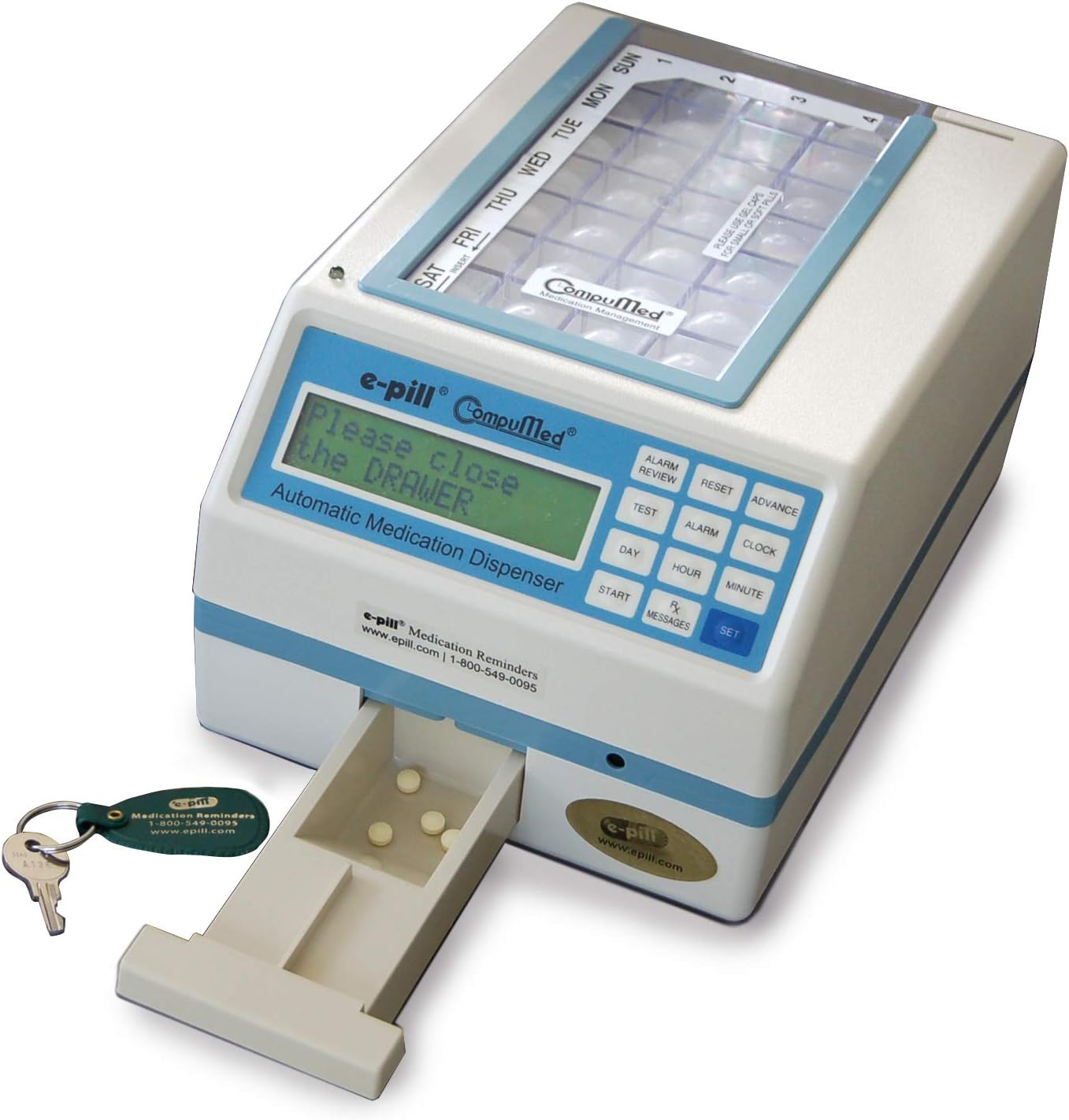 e74c5f9dea7f554c9cfde1fd52c294ba1780ccc77e24f259a409c0f86f438c7b CompuMed - Tamper Resistant Automatic Pill Dispenser - AC Powered(Default/ONESIZE)