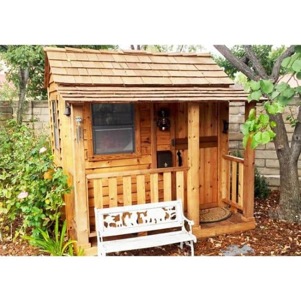 e74c64e75da927f36c1759ad75154ab676df74458d7309c4087c3e8492db2287 Outdoor Living Today Little Squirt 6 ft. Cedar Playhouse with Windows and Dutch Door