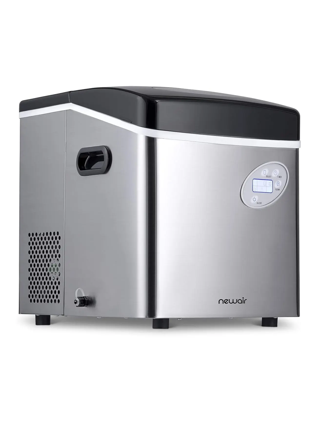 e763ab5b5fd7e97bce8955f12efab01913fef8b9d9cc9bd760902c7aa67cc238 Newair Portable Ice Maker 50 lb. Daily, 12 Cubes in Under 7 Minutes - Compact Countertop Design - 3 Size Bullet Shaped Ice - for Kitchen/Office/RV/Bar - Stainless Steel(Stainless Steel/Ice Maker)