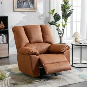 Chenille Power Standard Recliner Chair(Orange)