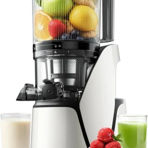 EanOruus Juicer Machines, 3 in 1 Cold Press Juicer with Extra Large Chute 100 oz Large Capacity(Bright White)
