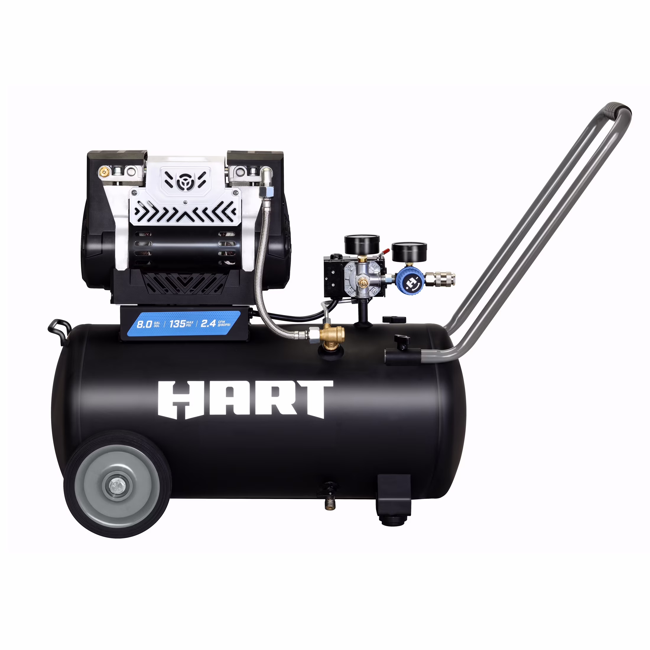 HART Black 135 PSI Oil-Free Electric Air Compressor 8 gal