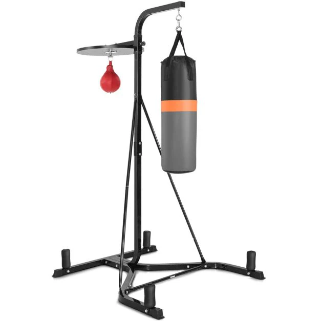 e8423ee187898a2db1f976d72061aa32ec602021108c7e25fc1d6b40e5cbe3f3 Heavy Bag Stand with Heavy Bag and Adjustable Speed Bag