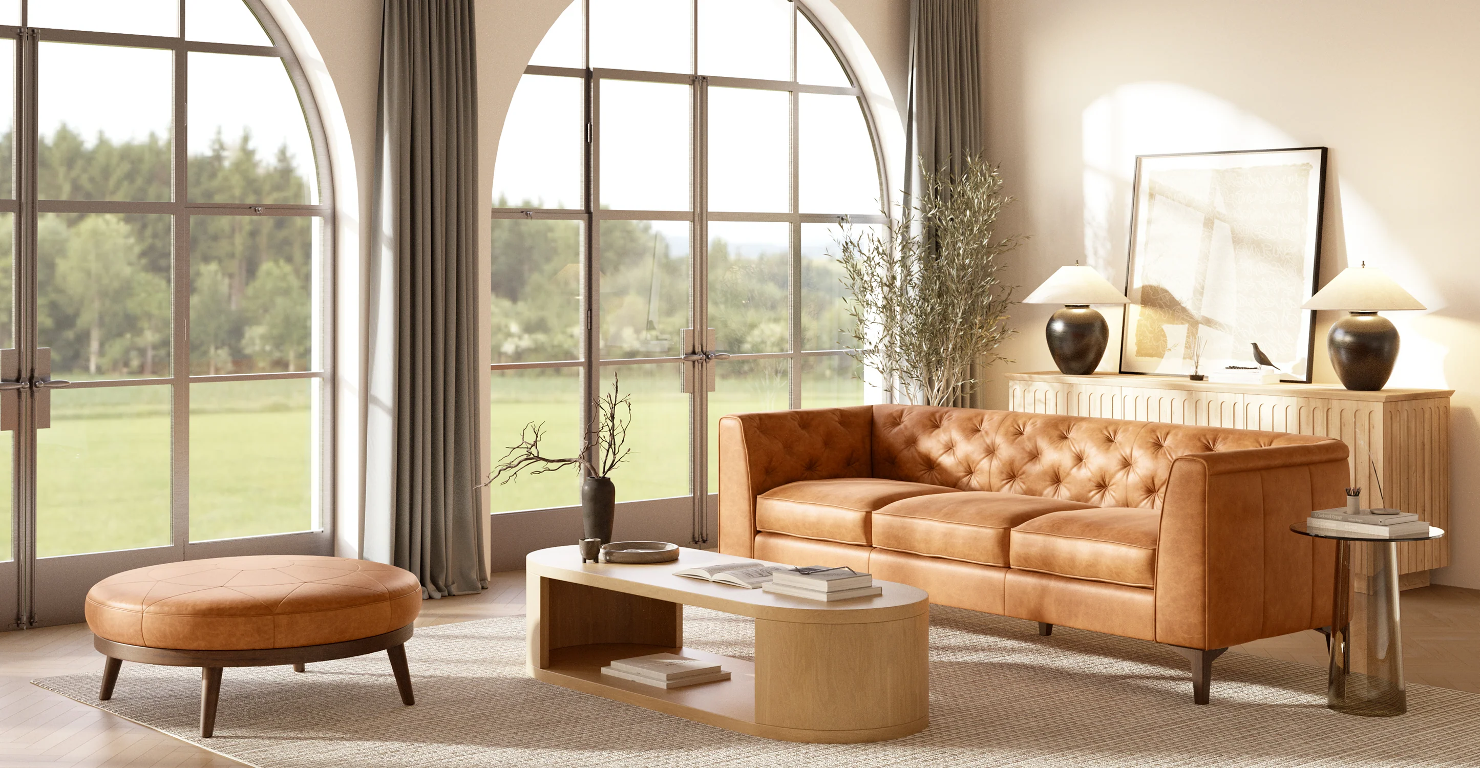 e88e768e47e04fa77b4d75388d019b2f2442203188115b75fb8c7f9d3894ffdc Essex Sofa(Cognac Tan)