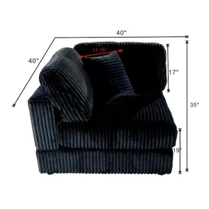 Oversized 6-Piece Corduroy Upholstered L-Shaped Modular Sectional Sofa, DIY Combination