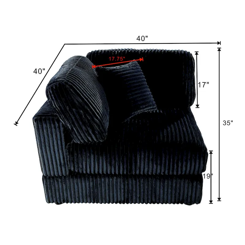 e8c06160ce3ed27a343b3690abb706ec823010c0a24aea3d399e8c0986a7869e Oversized 6-Piece Corduroy Upholstered L-Shaped Modular Sectional Sofa, DIY Combination