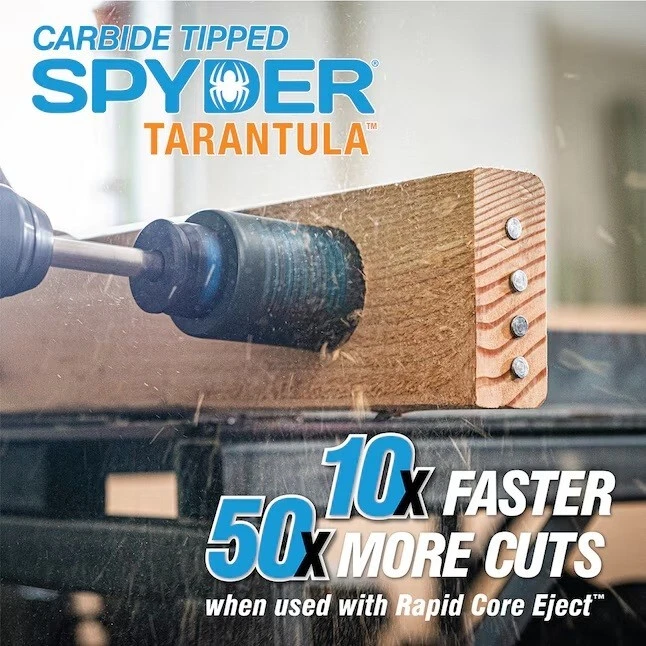e8c7a574560091353ceb3c1a235eaa87d51ea59ca08d02f50090d4c68683f755 KNACK - Spyder Tarantula 1-1/8" In Carbide-Tipped Non-Arbored Hole Saw 600898P New