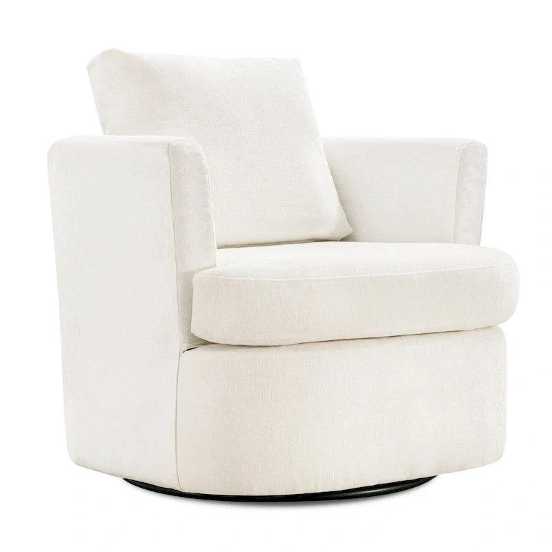 e9d12029aa7177e5067a5a0537211c71a082c4513748b5eb85e69fd3ea7587a9 Modern Chenille Upholstered Swivel Accent Barrel Chair Set Modern Swivel Armchair for Living Room(Beige)
