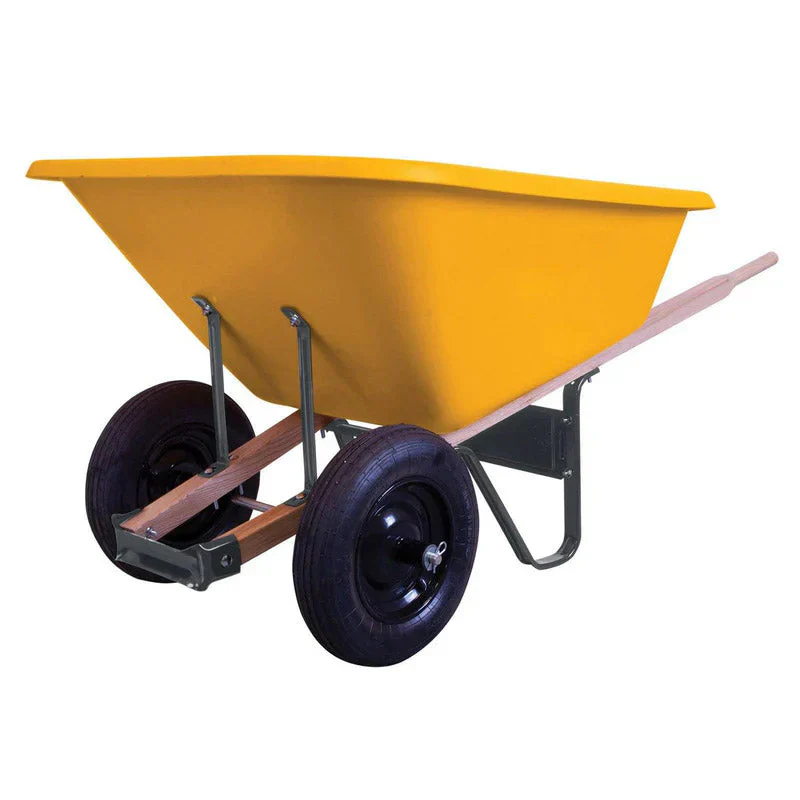 eacd94a62a296a63559215734f907d94d89ab539c8bc5d93c71907bddee88d3d 8 Cu Ft Poly Wheelbarrow with Dual Tires ¨C Durable Plastic Construction